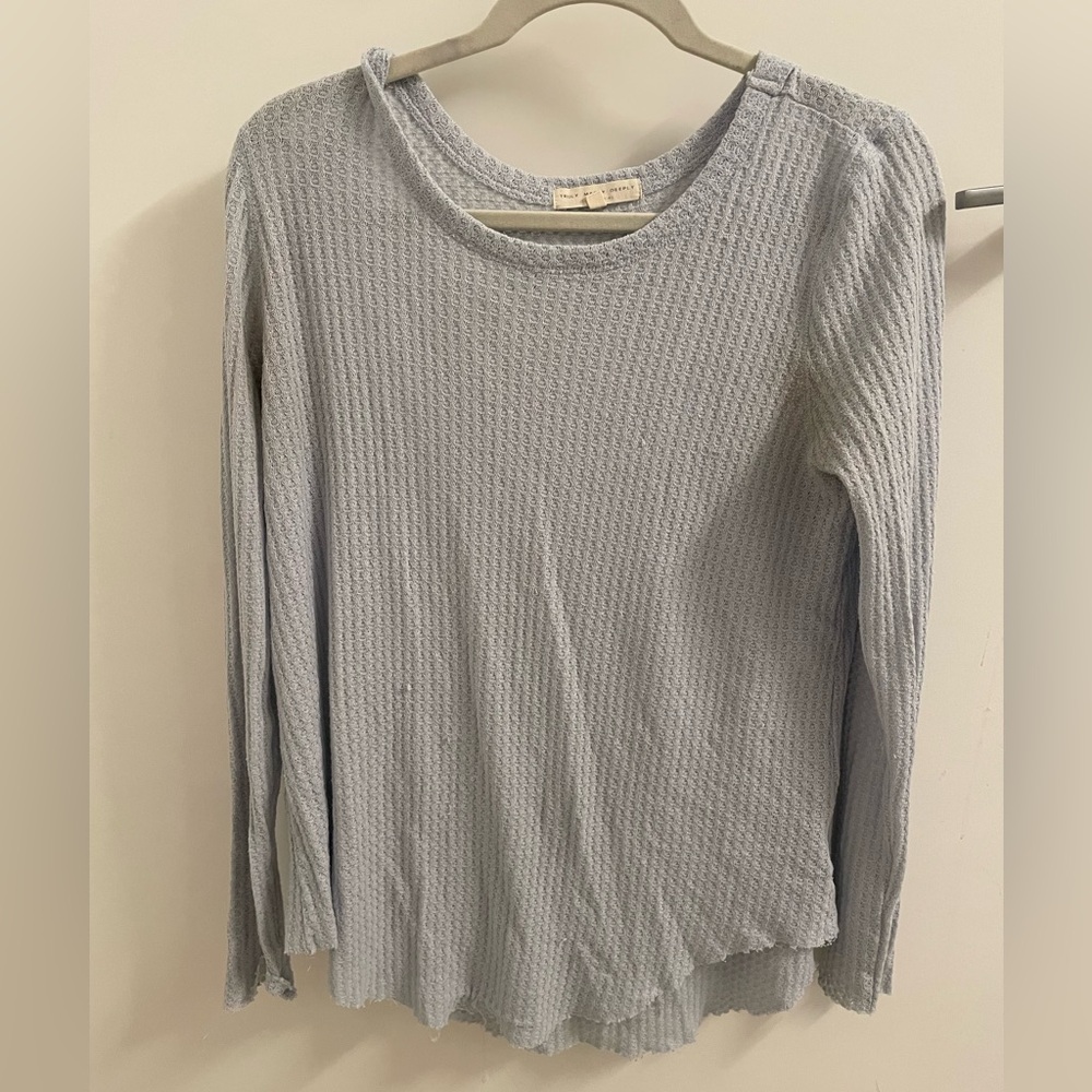 Blue waffle knit shirt from Urban Outfitters